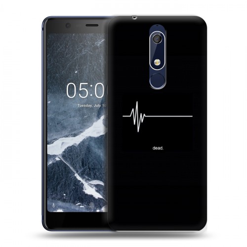 Дизайнерский пластиковый чехол для Nokia 5.1 Черно и кратко