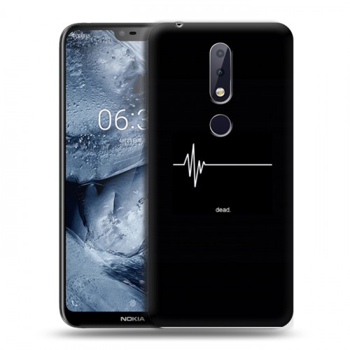 Дизайнерский пластиковый чехол для Nokia 6.1 Plus Черно и кратко