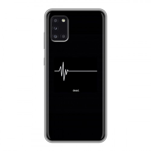 Дизайнерский силиконовый чехол для Samsung Galaxy A31 Черно и кратко