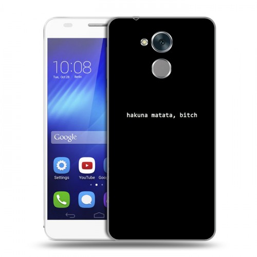 Дизайнерский пластиковый чехол для Huawei Honor 6C Черно и кратко