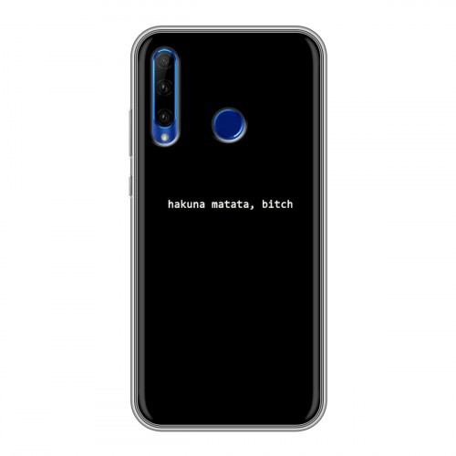 Дизайнерский силиконовый чехол для Huawei Honor 10i Черно и кратко
