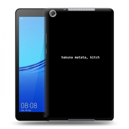 Дизайнерский силиконовый чехол для Huawei MediaPad M5 lite 8 Черно и кратко