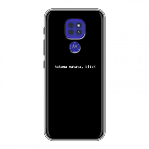 Дизайнерский силиконовый чехол для Motorola Moto G9 Play Черно и кратко