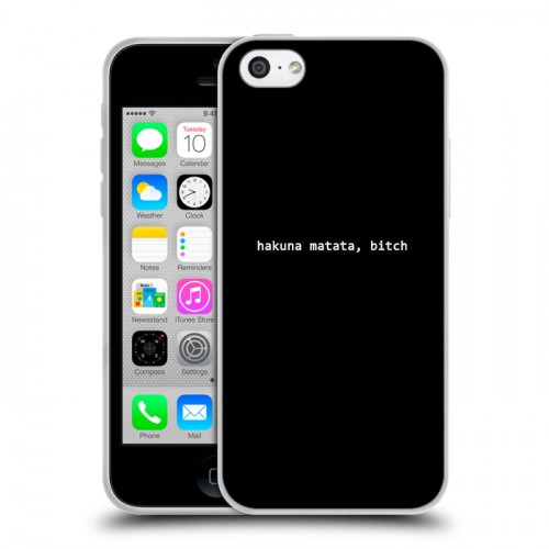 Дизайнерский пластиковый чехол для Iphone 5c Черно и кратко