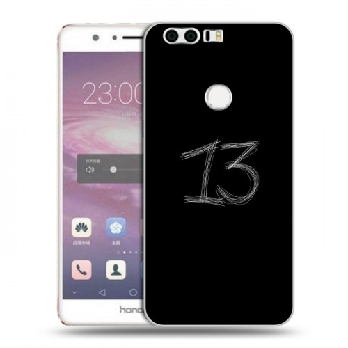 Дизайнерский пластиковый чехол для Huawei Honor 8 Черно и кратко