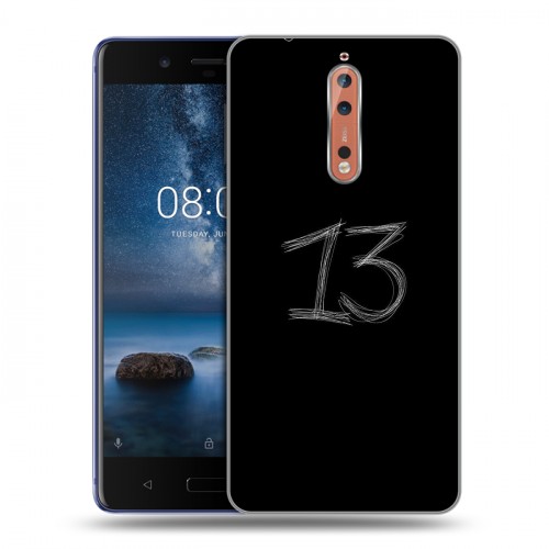 Дизайнерский пластиковый чехол для Nokia 8 Черно и кратко