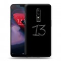 Дизайнерский пластиковый чехол для OnePlus 6 Черно и кратко