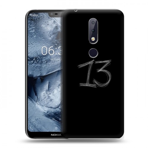 Дизайнерский пластиковый чехол для Nokia 6.1 Plus Черно и кратко