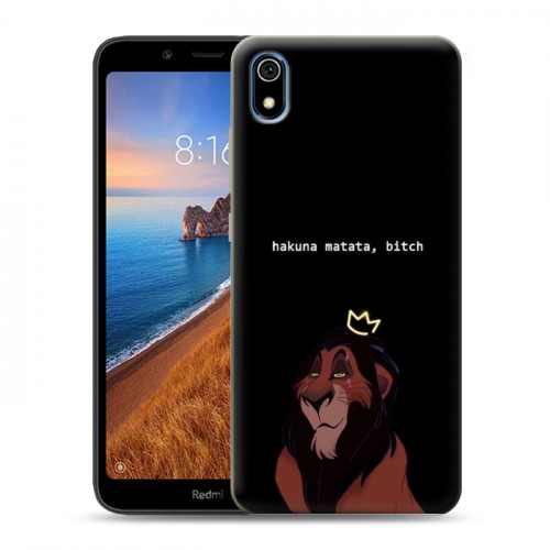 Дизайнерский силиконовый чехол для Xiaomi RedMi 7A Черно и кратко