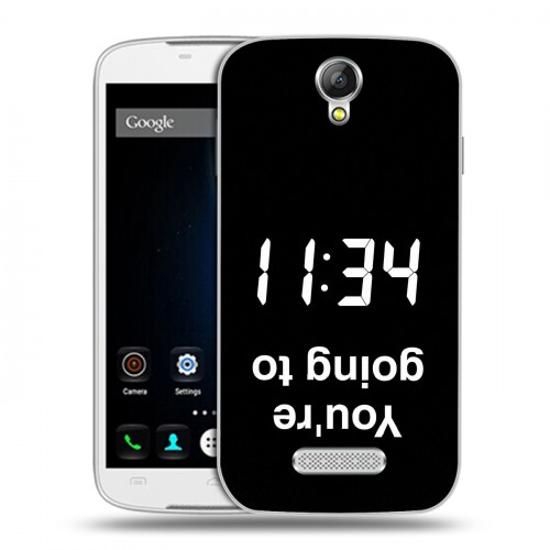 Дизайнерский пластиковый чехол для Doogee X6 Черно и кратко