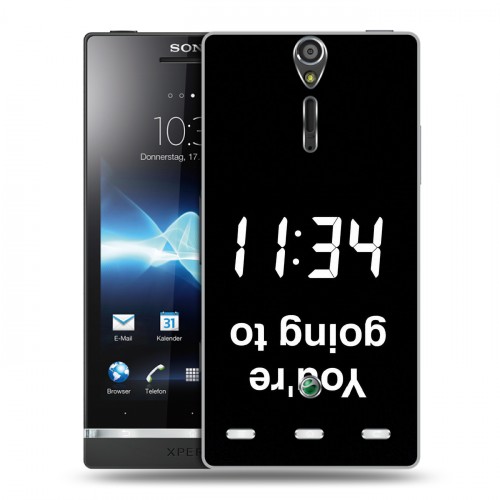 Дизайнерский пластиковый чехол для Sony Xperia S Черно и кратко