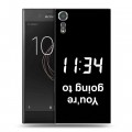 Дизайнерский пластиковый чехол для Sony Xperia XZs Черно и кратко