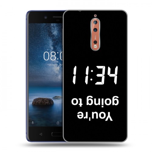 Дизайнерский пластиковый чехол для Nokia 8 Черно и кратко