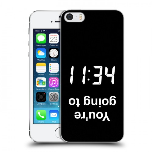 Дизайнерский пластиковый чехол для Iphone 5s Черно и кратко
