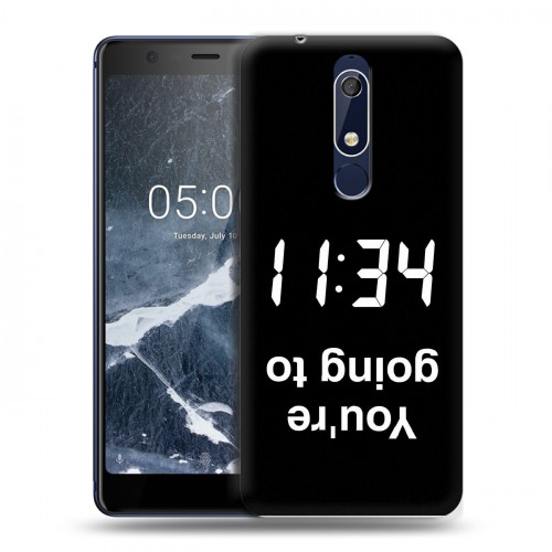 Дизайнерский пластиковый чехол для Nokia 5.1 Черно и кратко