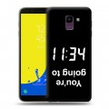 Дизайнерский пластиковый чехол для Samsung Galaxy J6 Черно и кратко