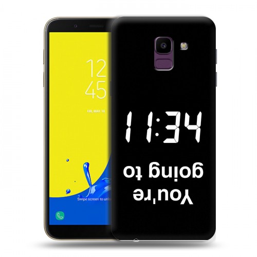 Дизайнерский пластиковый чехол для Samsung Galaxy J6 Черно и кратко