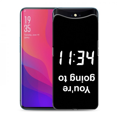 Дизайнерский силиконовый чехол для OPPO Find X Черно и кратко