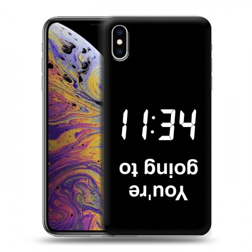 Дизайнерский силиконовый чехол для Iphone Xs Max Черно и кратко