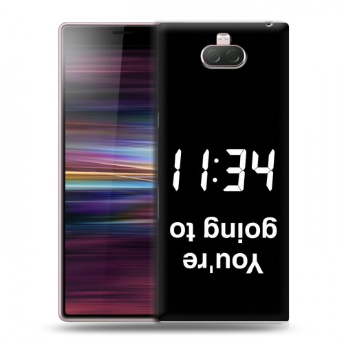 Дизайнерский силиконовый чехол для Sony Xperia 10 Черно и кратко