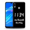 Дизайнерский пластиковый чехол для Huawei Y6 (2019) Черно и кратко