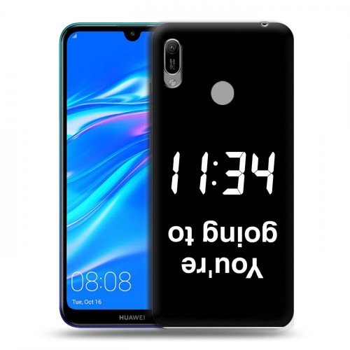 Дизайнерский пластиковый чехол для Huawei Y6 (2019) Черно и кратко