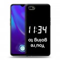 Дизайнерский силиконовый с усиленными углами чехол для OPPO A1k Черно и кратко