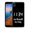 Дизайнерский силиконовый чехол для Xiaomi RedMi 7A Черно и кратко