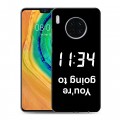 Дизайнерский пластиковый чехол для Huawei Mate 30 Черно и кратко