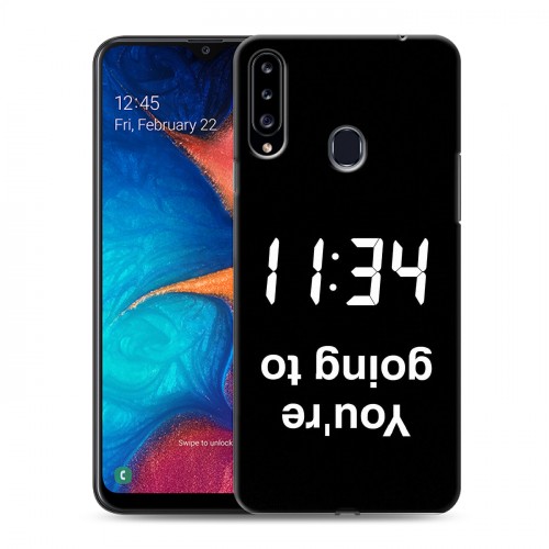 Дизайнерский пластиковый чехол для Samsung Galaxy A20s Черно и кратко