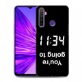 Дизайнерский силиконовый чехол для Realme 5 Черно и кратко