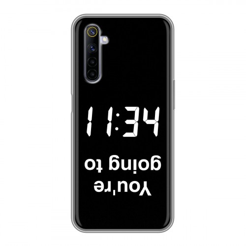 Дизайнерский силиконовый чехол для Realme 6 Черно и кратко