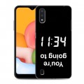 Дизайнерский силиконовый чехол для Samsung Galaxy M01 Черно и кратко