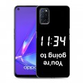 Дизайнерский пластиковый чехол для OPPO A52 Черно и кратко