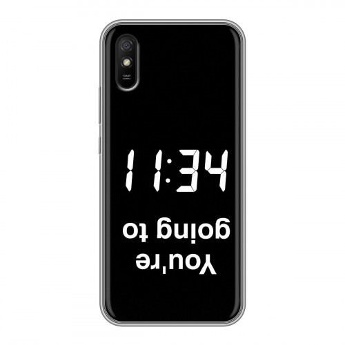 Дизайнерский силиконовый чехол для Xiaomi RedMi 9A Черно и кратко