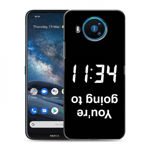 Дизайнерский силиконовый чехол для Nokia 8.3 Черно и кратко