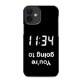 Дизайнерский пластиковый чехол для Iphone 12 Mini Черно и кратко