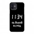 Дизайнерский силиконовый чехол для Iphone 12 Черно и кратко