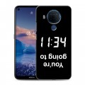 Дизайнерский силиконовый чехол для Nokia 5.4 Черно и кратко