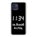 Дизайнерский силиконовый чехол для Samsung Galaxy A03 Черно и кратко