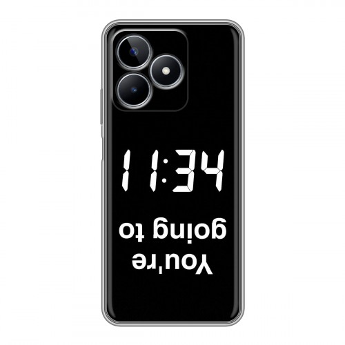 Дизайнерский силиконовый чехол для Realme C53 Черно и кратко