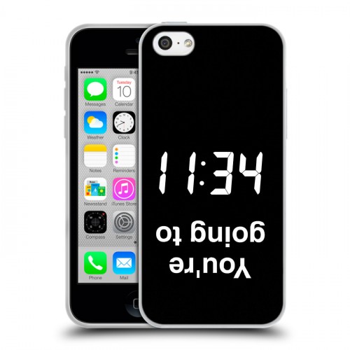 Дизайнерский пластиковый чехол для Iphone 5c Черно и кратко