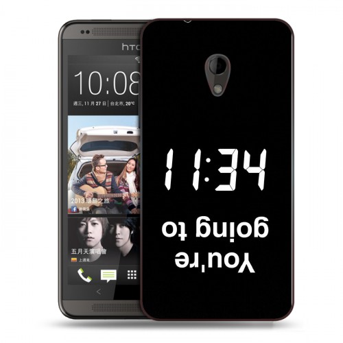 Дизайнерский пластиковый чехол для HTC Desire 700 Черно и кратко