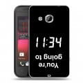 Дизайнерский пластиковый чехол для HTC Desire 200 Черно и кратко