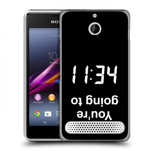 Дизайнерский силиконовый чехол для Sony Xperia E1 Черно и кратко