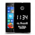 Дизайнерский пластиковый чехол для Microsoft Lumia 435 Черно и кратко