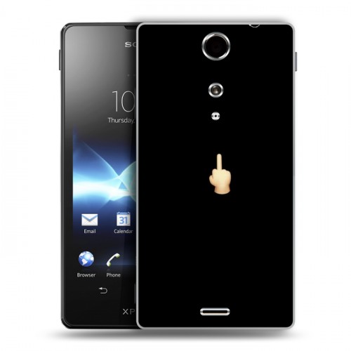 Дизайнерский пластиковый чехол для Sony Xperia TX Черно и кратко