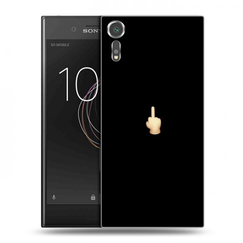 Дизайнерский пластиковый чехол для Sony Xperia XZs Черно и кратко