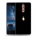 Дизайнерский пластиковый чехол для Nokia 8 Черно и кратко