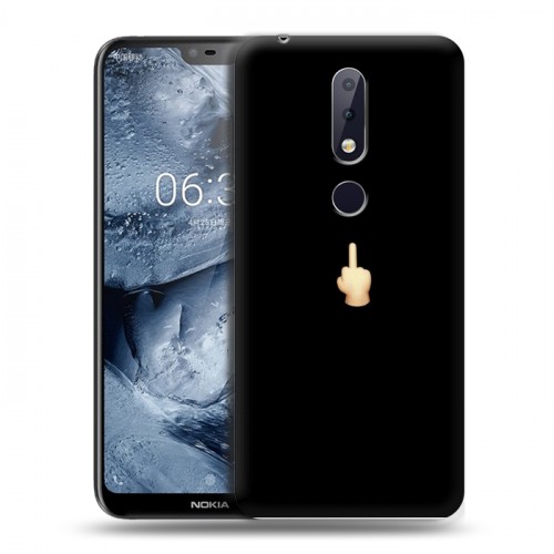 Дизайнерский пластиковый чехол для Nokia 6.1 Plus Черно и кратко